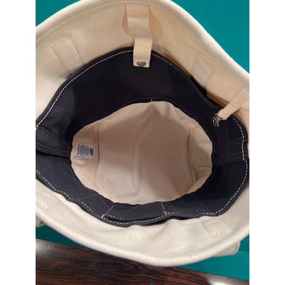 NWT Lands End Canvas Tote Bag Boat Style Medium 17 H x13.5.x 5.75 Black Trim - Picture 8 of 9